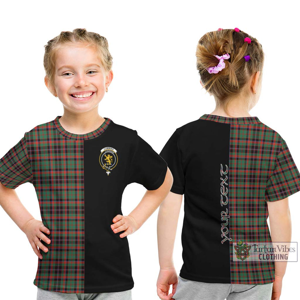 Cumming Hunting Ancient Tartan Kid T-Shirt with Family Crest and Half Of Me Style - Tartanvibesclothing Shop