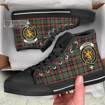 Cumming Hunting Ancient Tartan High Top Shoes with Family Crest