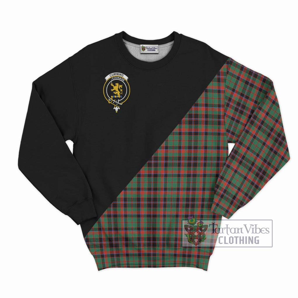 Cumming Hunting Ancient Tartan Sweatshirt with Family Crest and Military Logo Style - Tartanvibesclothing Shop