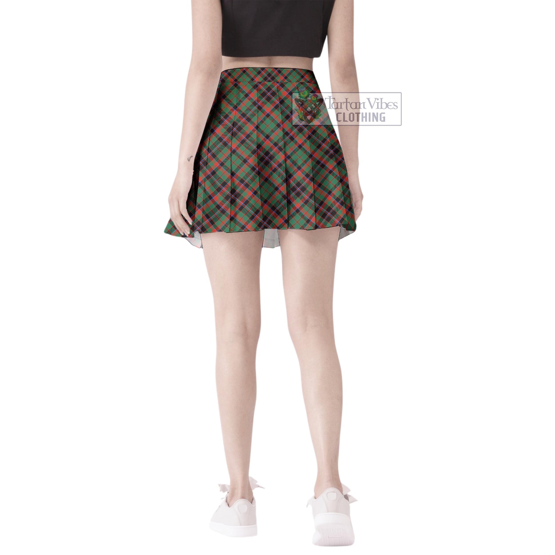 Tartan Vibes Clothing Cumming Hunting Ancient Tartan Women's Plated Mini Skirt