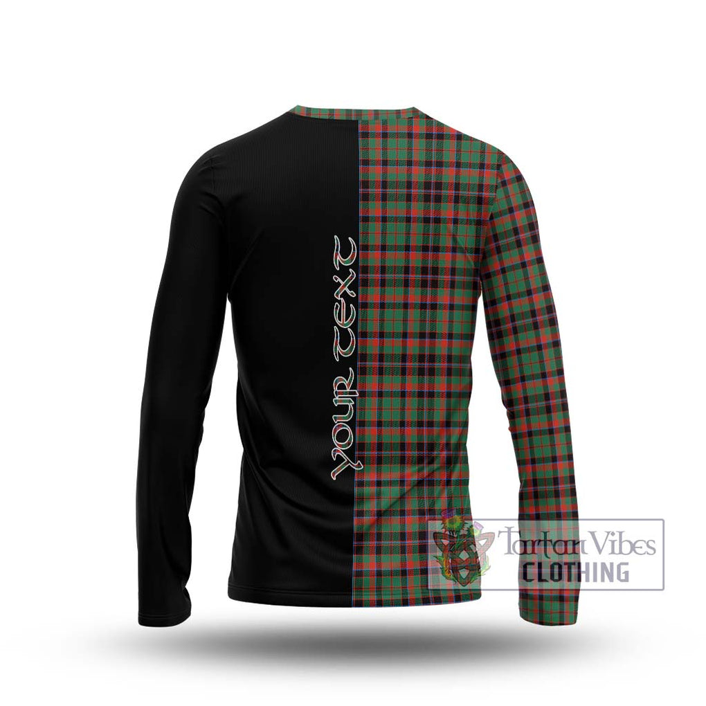 Cumming Hunting Ancient Tartan Long Sleeve T-Shirt with Family Crest and Half Of Me Style - Tartanvibesclothing Shop