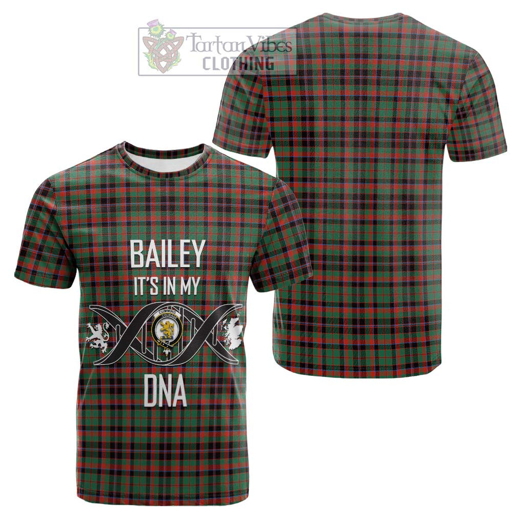 Tartan Vibes Clothing Cumming Hunting Ancient Tartan Cotton T-shirt with Family Crest DNA In Me Style