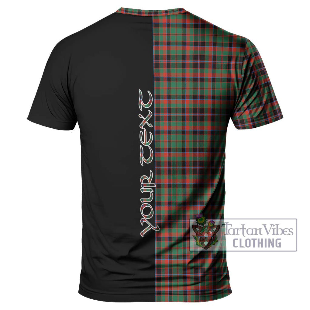 Cumming Hunting Ancient Tartan T-Shirt with Family Crest and Half Of Me Style - Tartanvibesclothing Shop