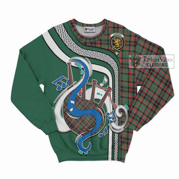 Cumming Hunting Ancient Tartan Sweatshirt with Epic Bagpipe Style