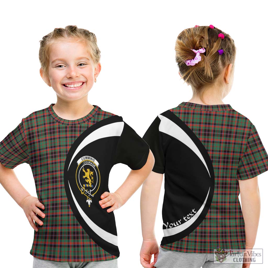 Cumming Hunting Ancient Tartan Kid T-Shirt with Family Crest Circle Style - Tartan Vibes Clothing