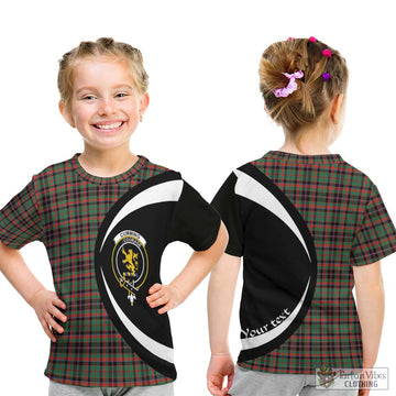 Cumming Hunting Ancient Tartan Kid T-Shirt with Family Crest Circle Style