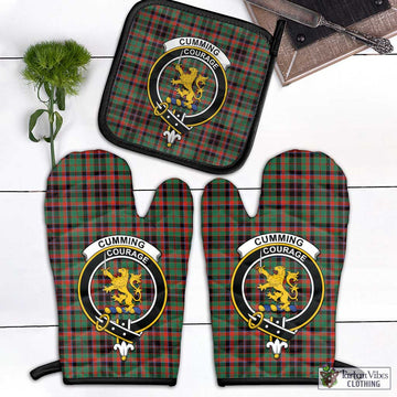 Cumming Hunting Ancient Tartan Combo Oven Mitt & Pot-Holder with Family Crest