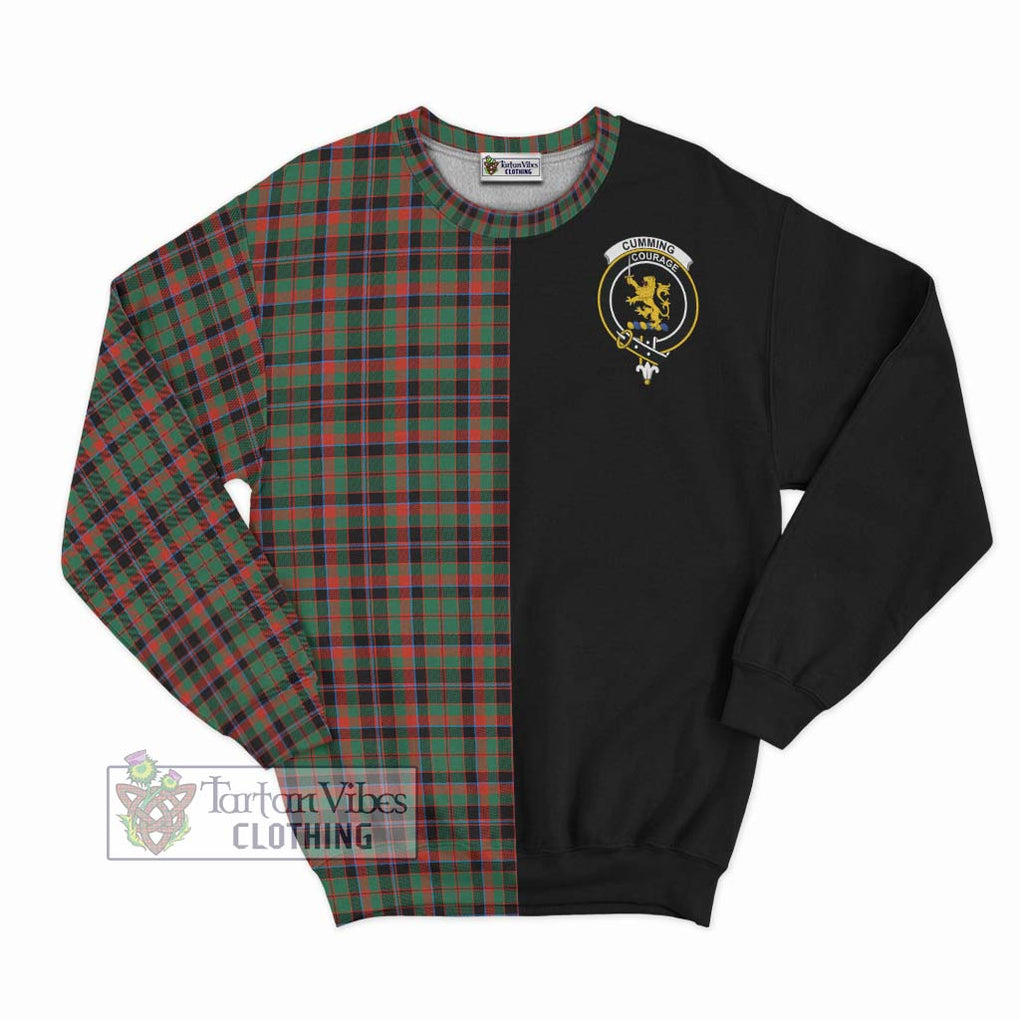 Cumming Hunting Ancient Tartan Sweatshirt with Family Crest and Half Of Me Style - Tartanvibesclothing Shop