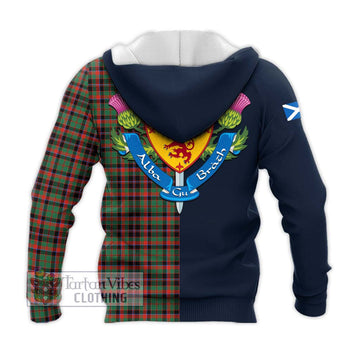 Cumming Hunting Ancient Tartan Knitted Hoodie Alba with Scottish Lion Royal Arm Half Style