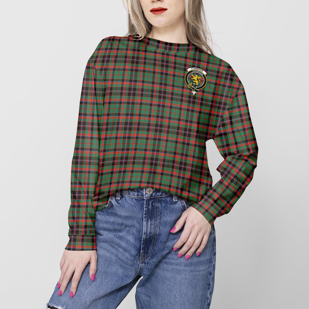 Cumming Hunting Ancient Tartan Sweatshirt with Family Crest - Tartan Vibes Clothing