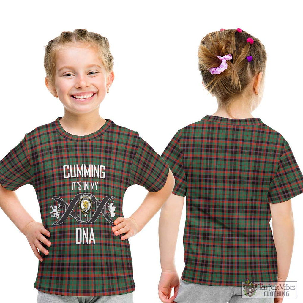 Cumming Hunting Ancient Tartan Kid T-Shirt with Family Crest DNA In Me Style - Tartanvibesclothing Shop