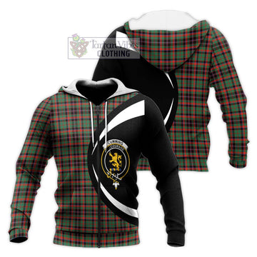 Cumming Hunting Ancient Tartan Knitted Hoodie with Family Crest Circle Style