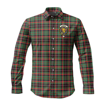 Cumming Hunting Ancient Tartan Long Sleeve Button Up Shirt with Family Crest