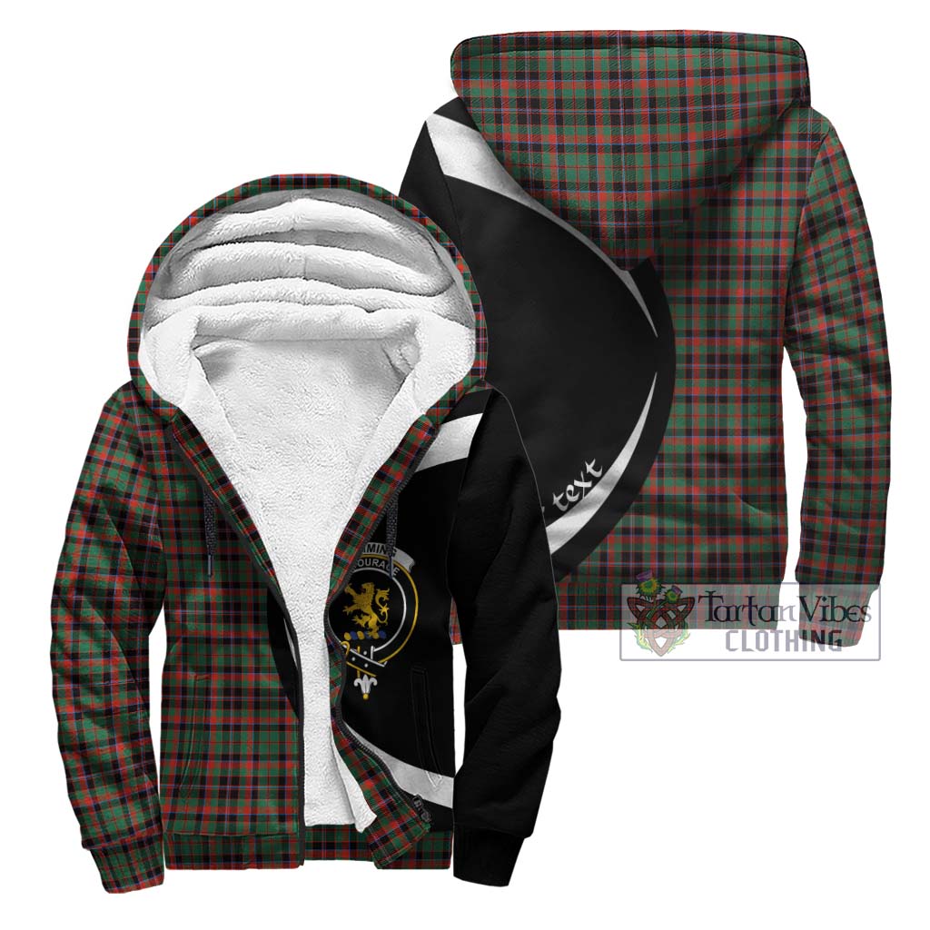 Cumming Hunting Ancient Tartan Sherpa Hoodie with Family Crest Circle Style Unisex - Tartan Vibes Clothing