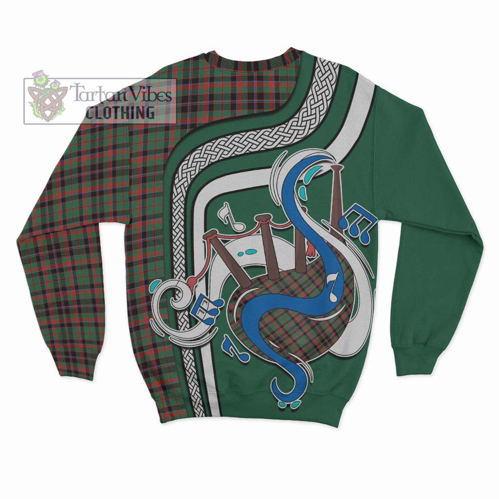 Cumming Hunting Ancient Tartan Sweatshirt with Epic Bagpipe Style - Tartanvibesclothing Shop