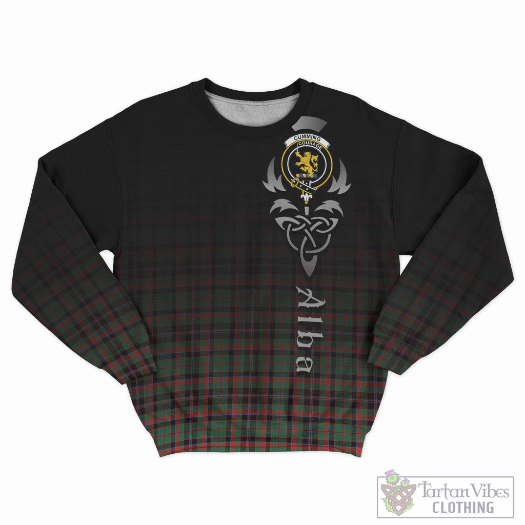 Tartan Vibes Clothing Cumming Hunting Ancient Tartan Sweatshirt Featuring Alba Gu Brath Family Crest Celtic Inspired