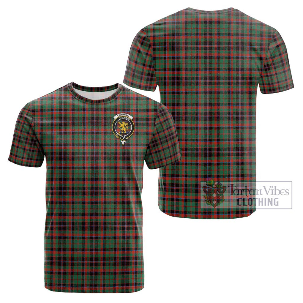 Cumming Hunting Ancient Tartan Cotton T-Shirt with Family Crest Kid's Shirt - Tartanvibesclothing Shop