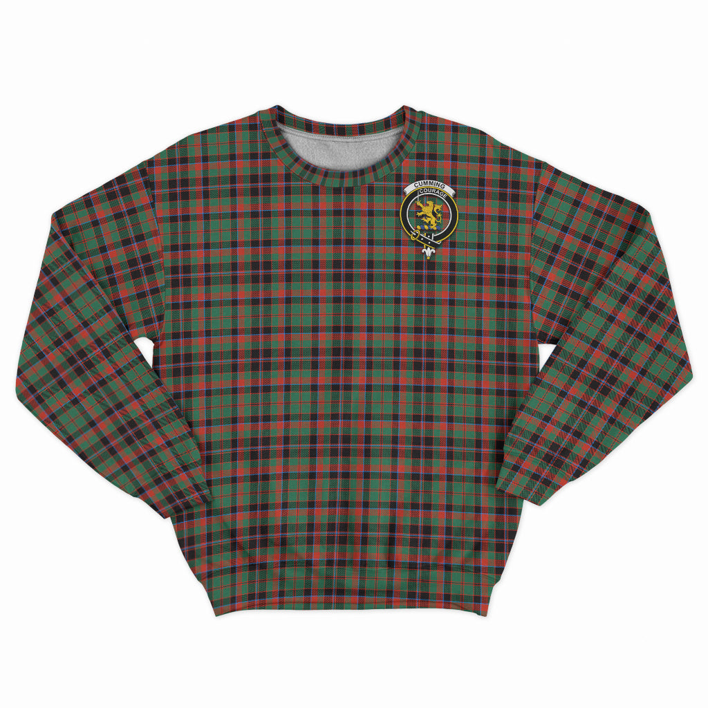 Cumming Hunting Ancient Tartan Sweatshirt with Family Crest - Tartan Vibes Clothing