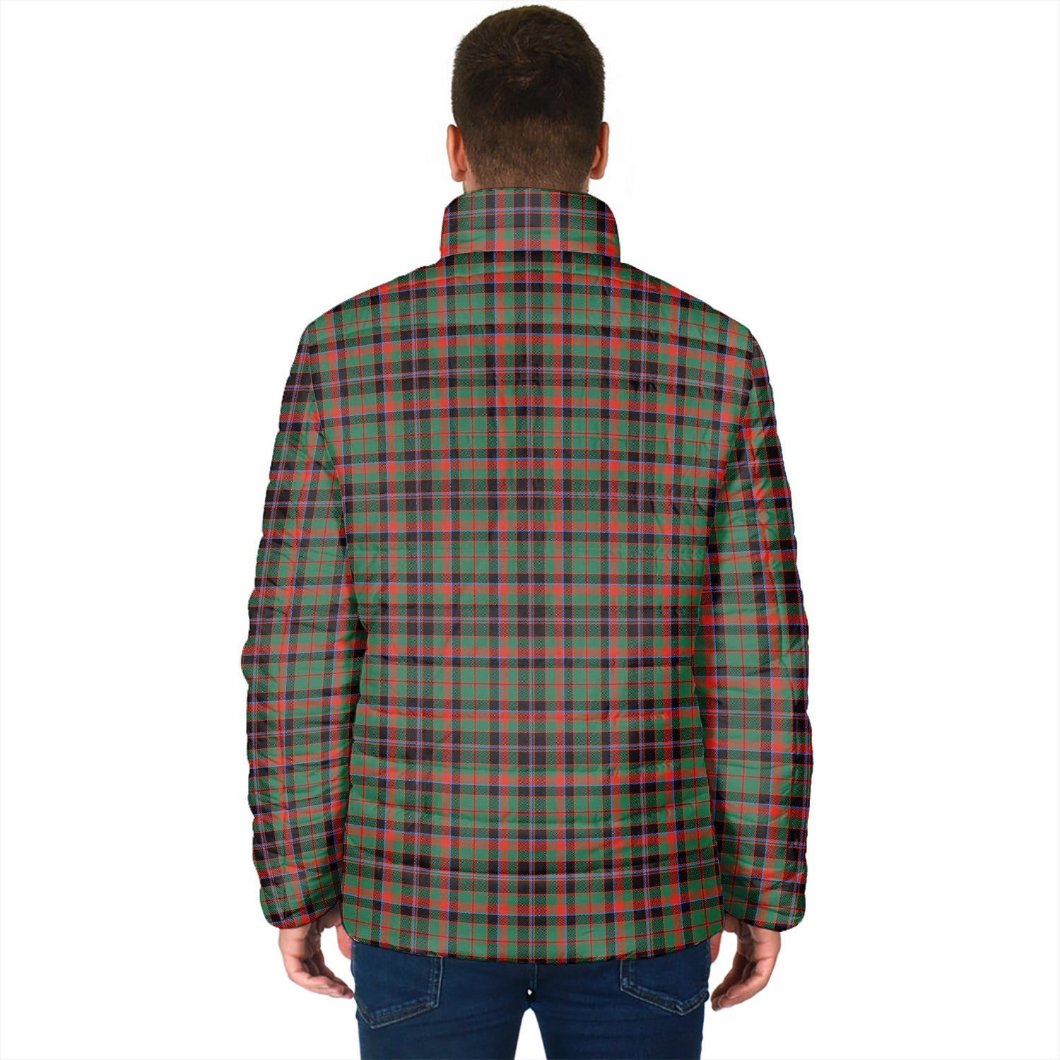 Cumming Hunting Ancient Tartan Padded Jacket with Family Crest - Tartan Vibes Clothing