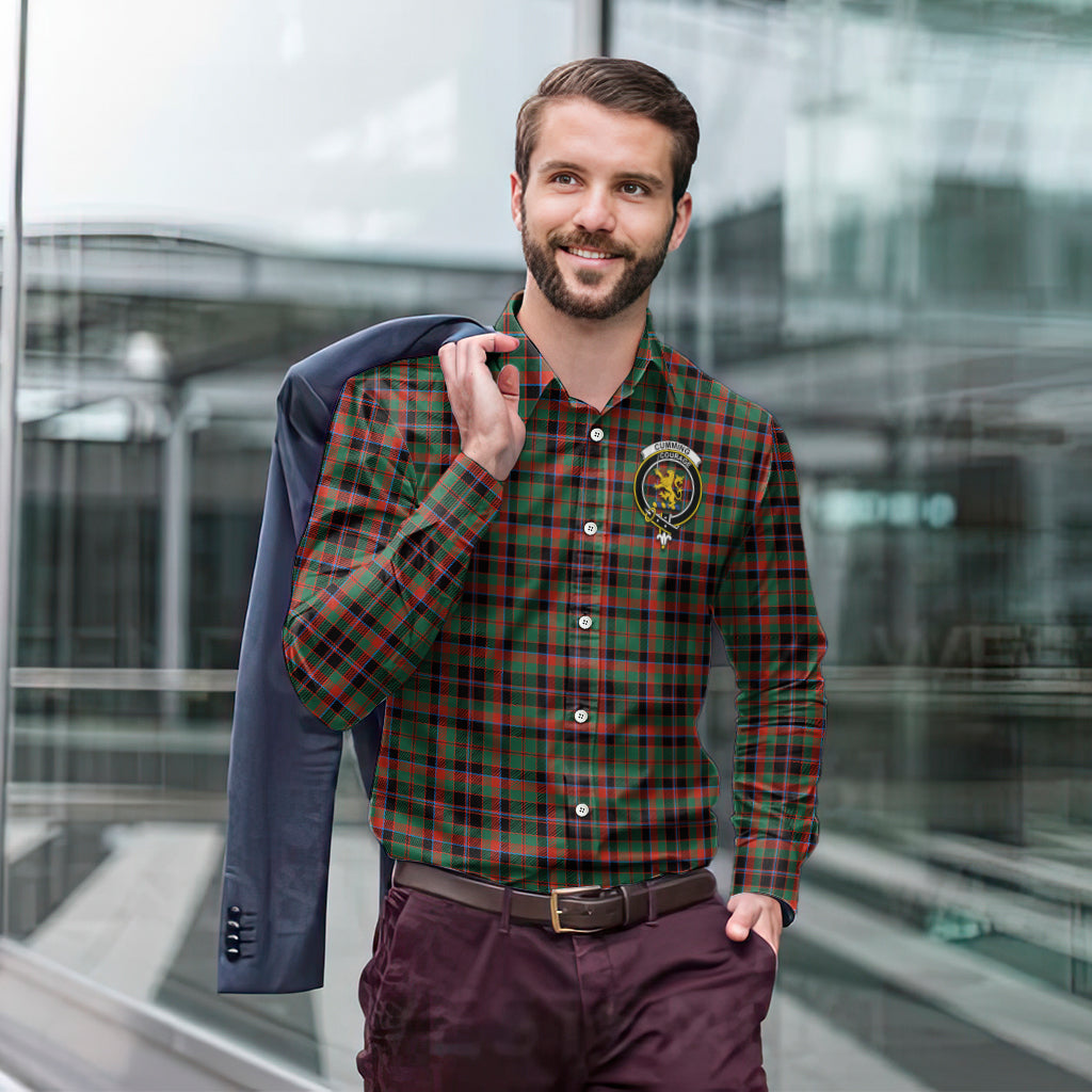 cumming-hunting-ancient-tartan-long-sleeve-button-up-shirt-with-family-crest