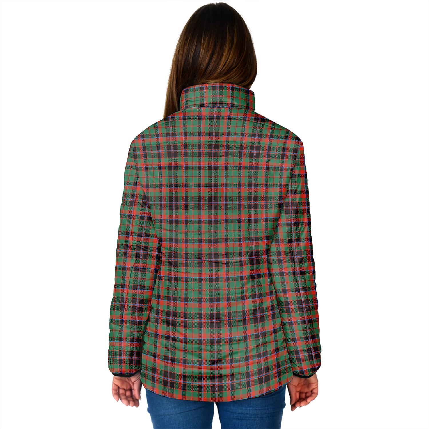 Cumming Hunting Ancient Tartan Padded Jacket with Family Crest - Tartan Vibes Clothing