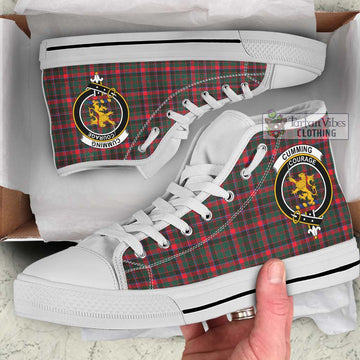 Cumming Hunting Modern Tartan High Top Shoes with Family Crest