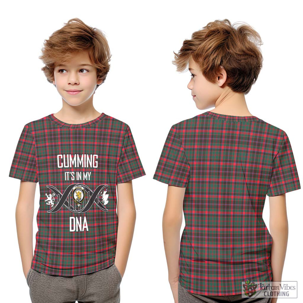 Cumming Hunting Modern Tartan Kid T-Shirt with Family Crest DNA In Me Style Youth XL Size14 - Tartanvibesclothing Shop