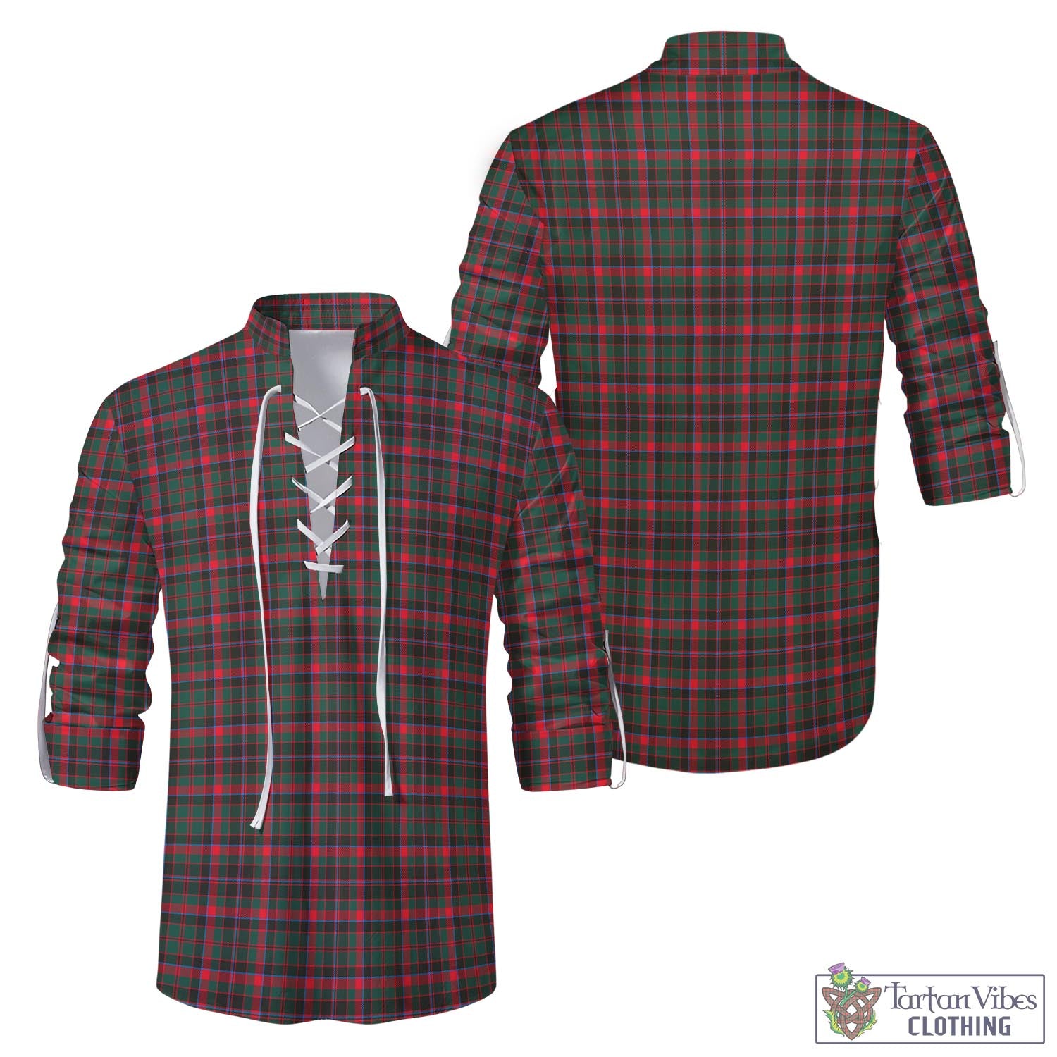 Tartan Vibes Clothing Cumming Hunting Modern Tartan Men's Scottish Traditional Jacobite Ghillie Kilt Shirt