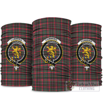 Cumming Hunting Modern Tartan Neck Gaiters, Tartan Bandanas, Tartan Head Band with Family Crest