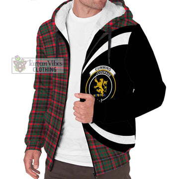 Cumming Hunting Modern Tartan Sherpa Hoodie with Family Crest Circle Style