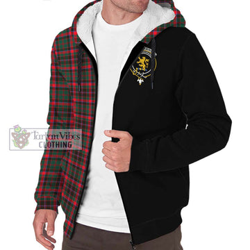 Cumming Hunting Modern Tartan Sherpa Hoodie with Family Crest and Half Of Me Style