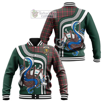 Cumming Hunting Modern Tartan Baseball Jacket with Epic Bagpipe Style