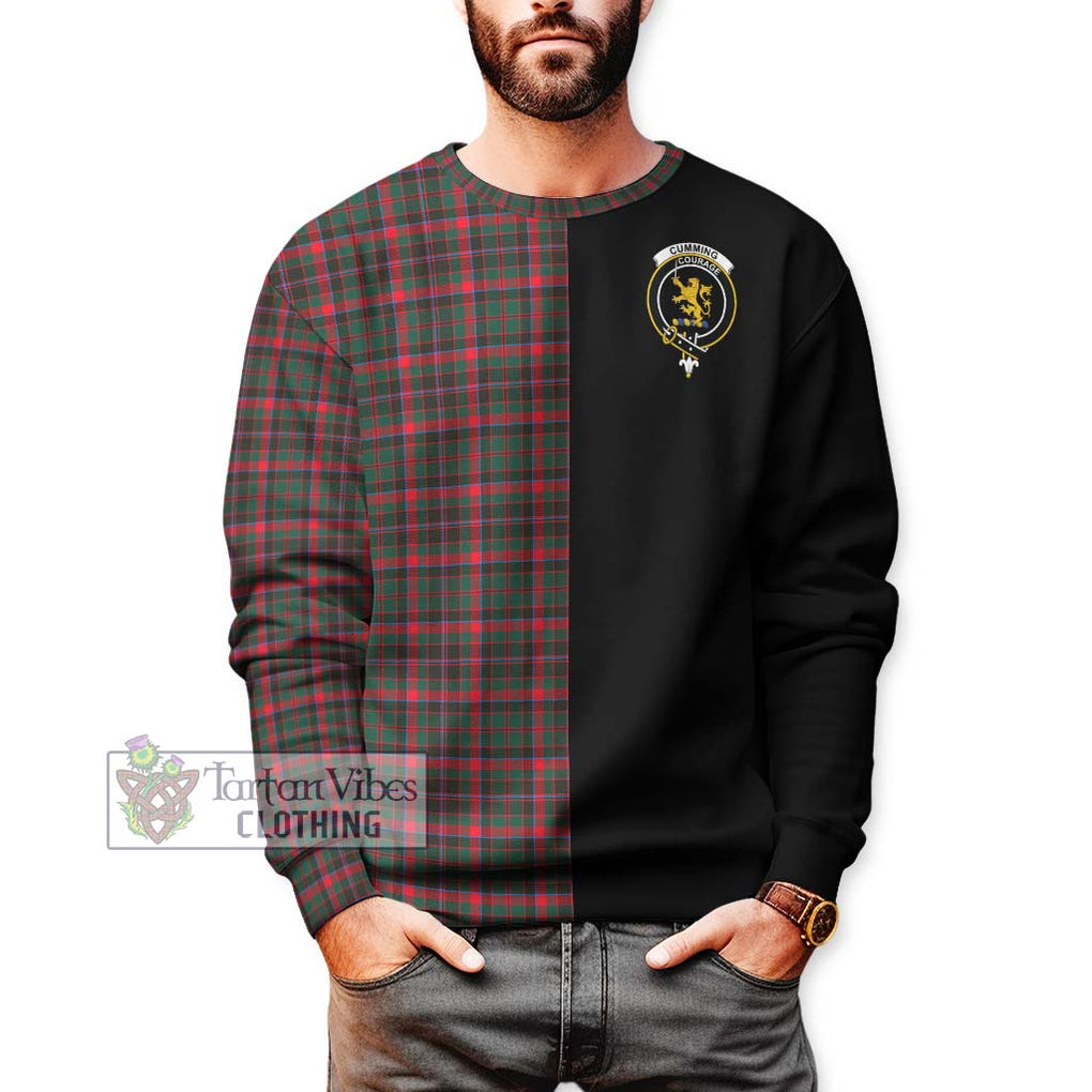 Cumming Hunting Modern Tartan Sweatshirt with Family Crest and Half Of Me Style Unisex - Tartanvibesclothing Shop