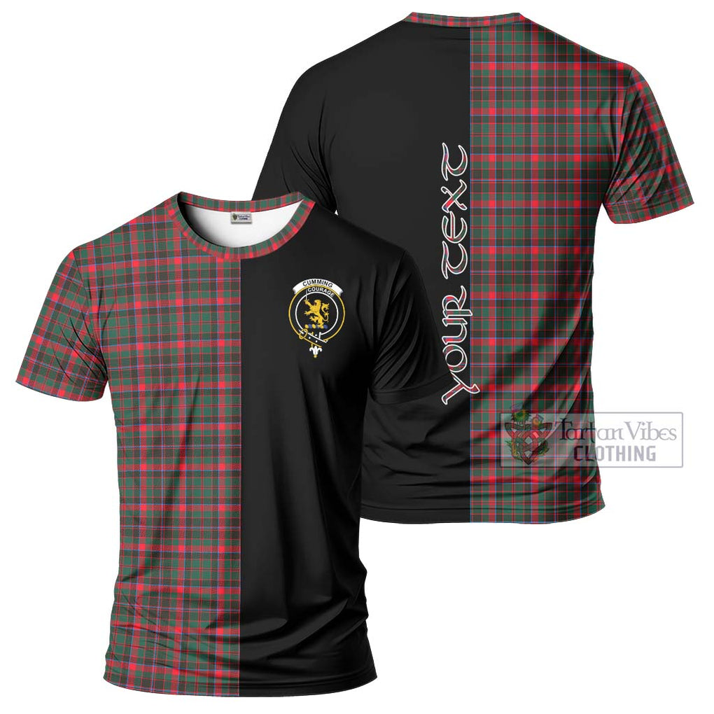 Cumming Hunting Modern Tartan T-Shirt with Family Crest and Half Of Me Style Kid's Shirt - Tartanvibesclothing Shop