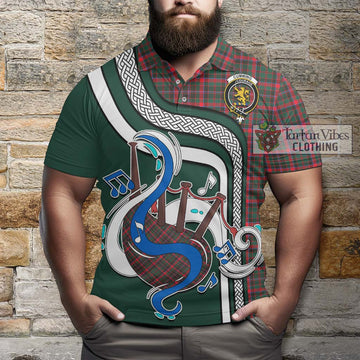 Cumming Hunting Modern Tartan Polo Shirt with Epic Bagpipe Style