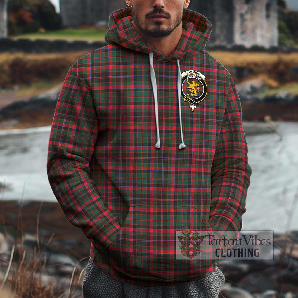 Cumming Hunting Modern Tartan Cotton Hoodie with Family Crest Pullover Hoodie XS - Tartan Vibes Clothing