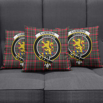 Cumming Hunting Modern Tartan Pillow Cover with Family Crest