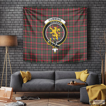 Cumming Hunting Modern Tartan Tapestry Wall Hanging and Home Decor for Room with Family Crest