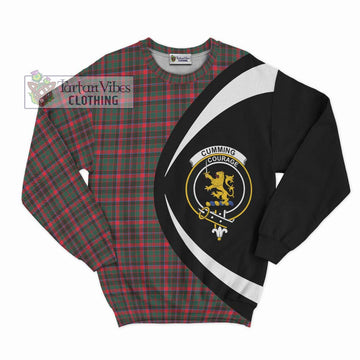 Cumming Hunting Modern Tartan Sweatshirt with Family Crest Circle Style