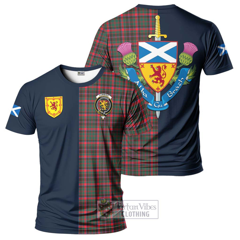 Tartan Vibes Clothing Cumming Hunting Modern Tartan T-Shirt Alba with Scottish Lion Royal Arm Half Style