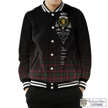 Cumming Hunting Modern Tartan Baseball Jacket Featuring Alba Gu Brath Family Crest Celtic Inspired