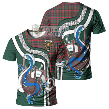 Cumming Hunting Modern Tartan T-Shirt with Epic Bagpipe Style