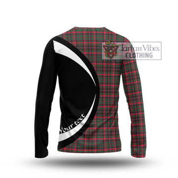 Cumming Hunting Modern Tartan Long Sleeve T-Shirt with Family Crest Circle Style