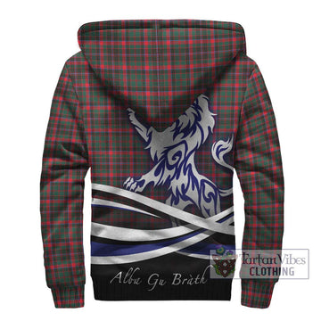 Cumming Hunting Modern Tartan Sherpa Hoodie with Alba Gu Brath Regal Lion Emblem