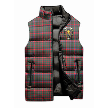 Cumming Hunting Modern Tartan Sleeveless Puffer Jacket with Family Crest