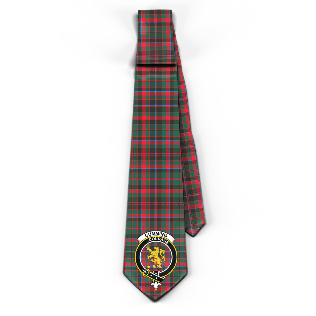 Cumming Hunting Modern Tartan Classic Necktie with Family Crest - Tartan Vibes Clothing