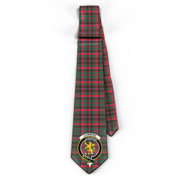 Cumming Hunting Modern Tartan Classic Necktie with Family Crest