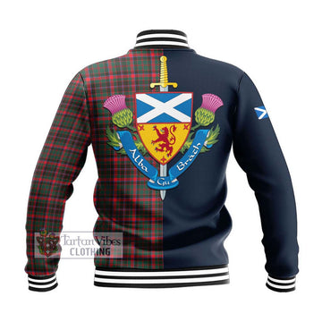 Cumming Hunting Modern Tartan Baseball Jacket Alba with Scottish Lion Royal Arm Half Style