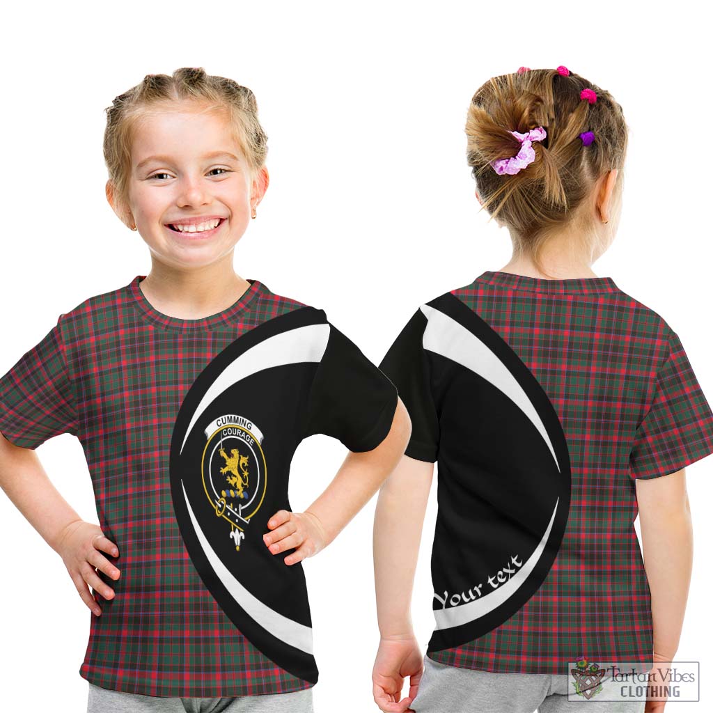 Cumming Hunting Modern Tartan Kid T-Shirt with Family Crest Circle Style - Tartan Vibes Clothing