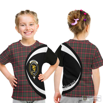 Cumming Hunting Modern Tartan Kid T-Shirt with Family Crest Circle Style